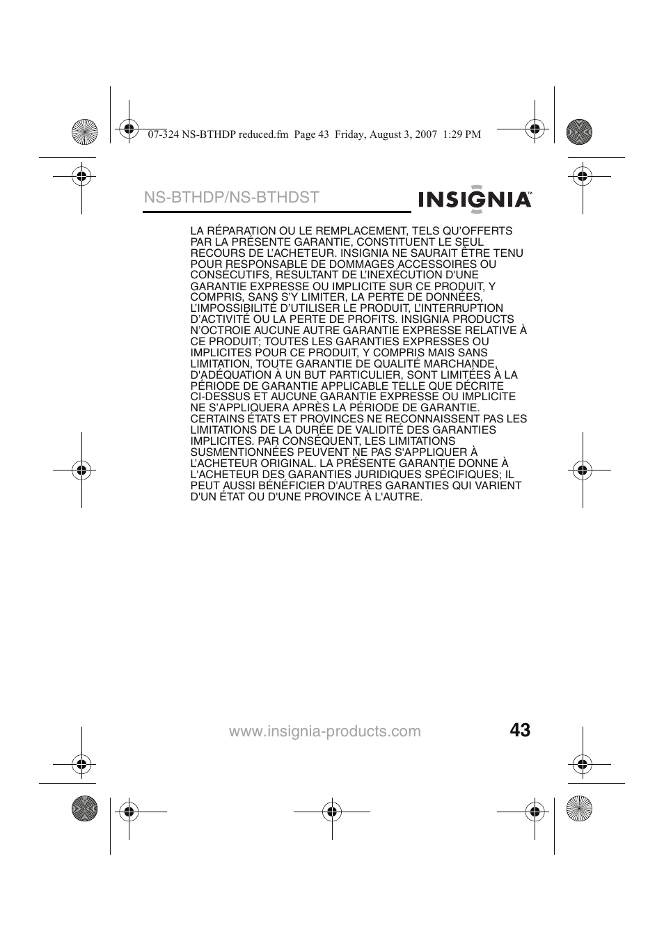 Insignia NS-BTHDST User Manual | Page 45 / 72