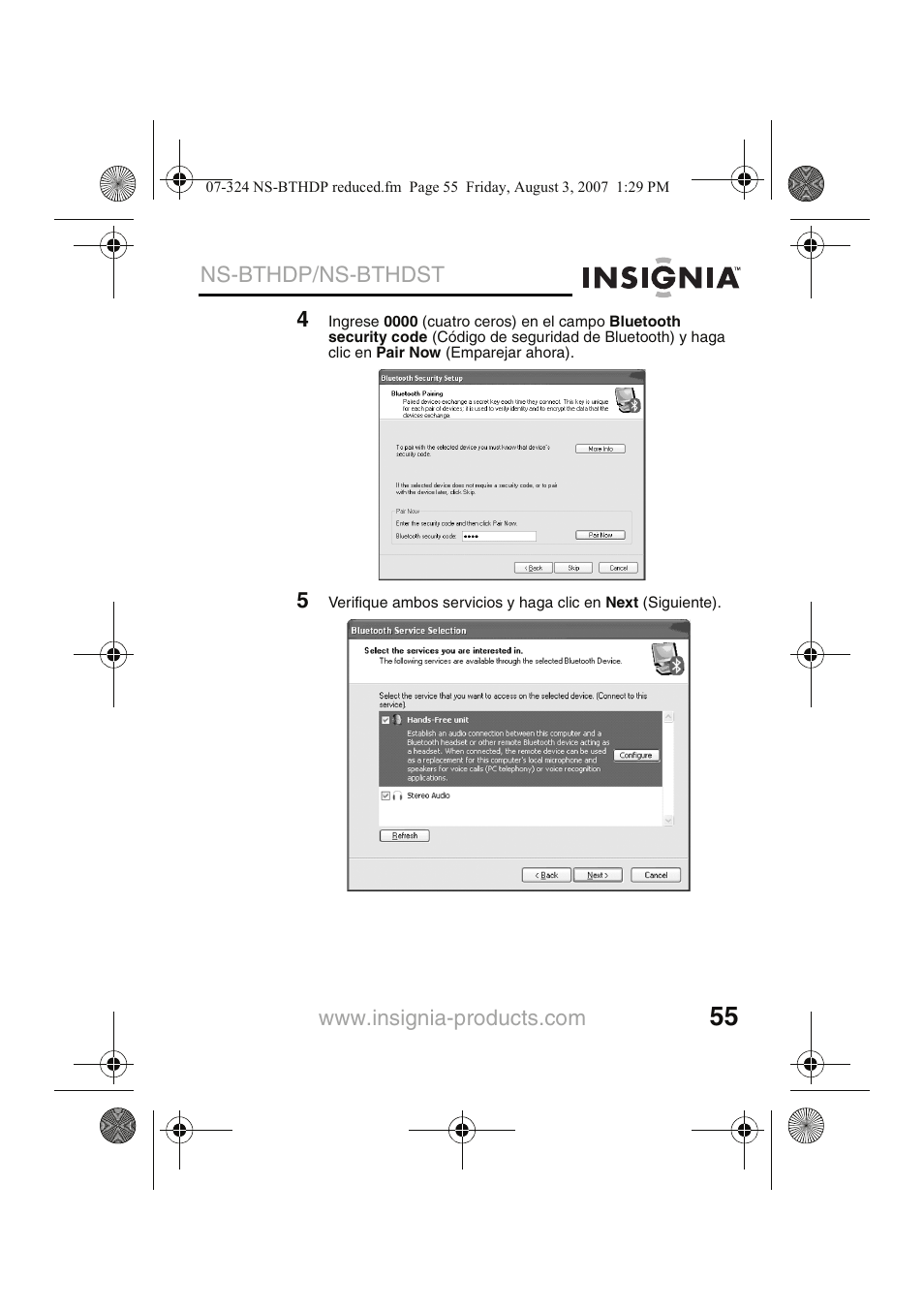 Insignia NS-BTHDST User Manual | Page 57 / 72