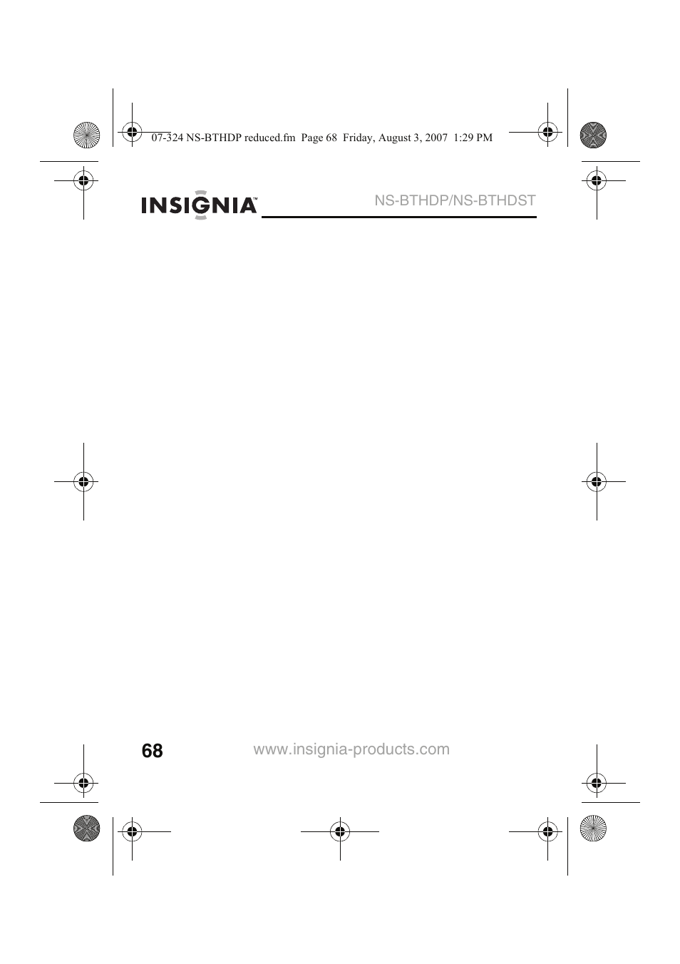 Insignia NS-BTHDST User Manual | Page 70 / 72