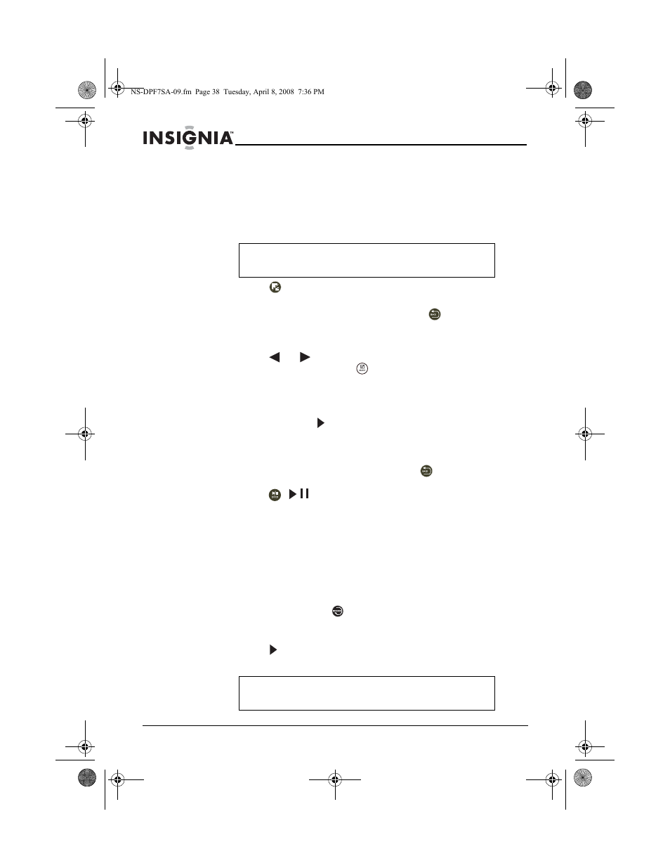Personnalisation des présentations de photos, Personnalisation de l’affichage photo, Pour faire pivoter une photo | Insignia NS-DPF8WA-09 User Manual | Page 38 / 76