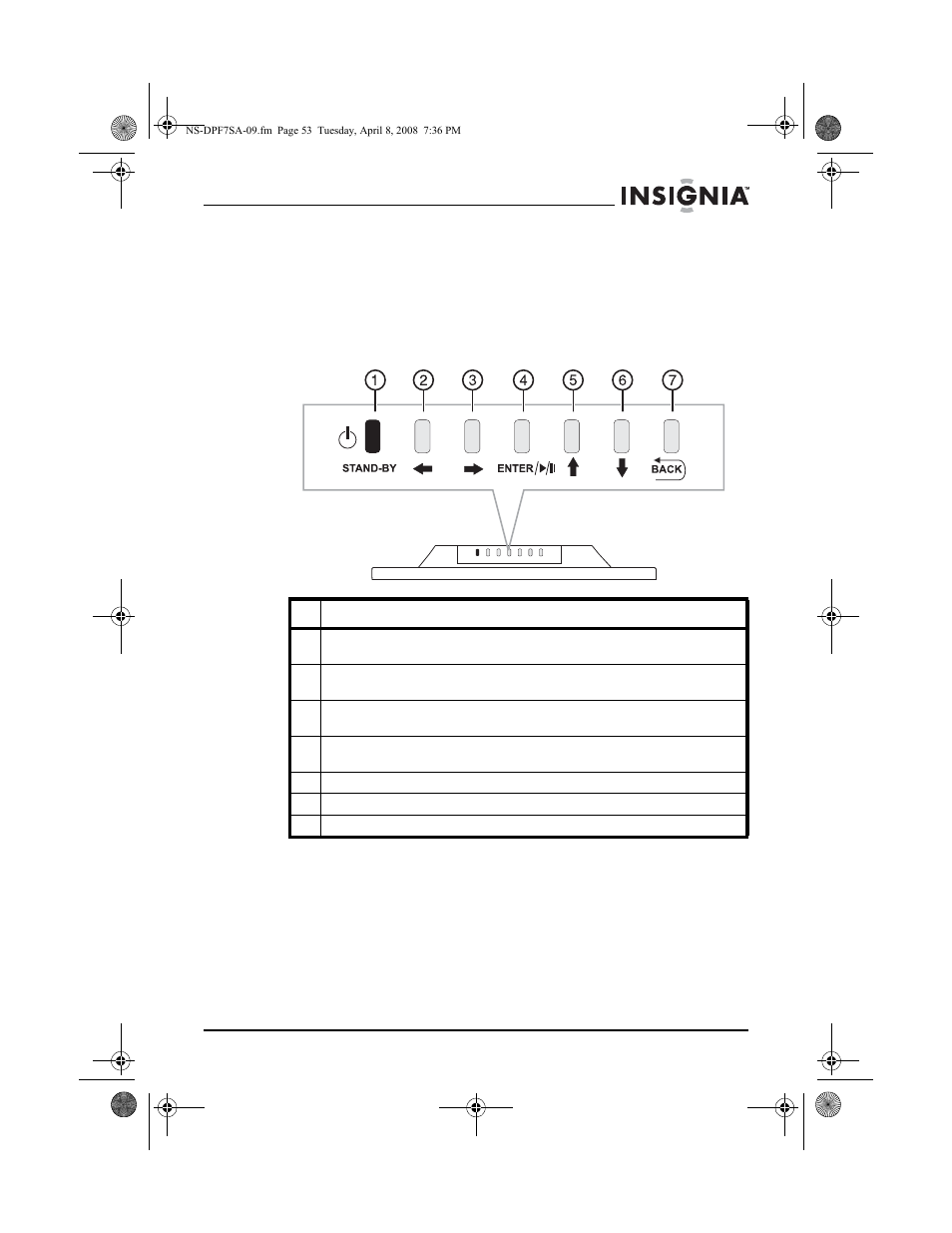Botones | Insignia NS-DPF8WA-09 User Manual | Page 53 / 76