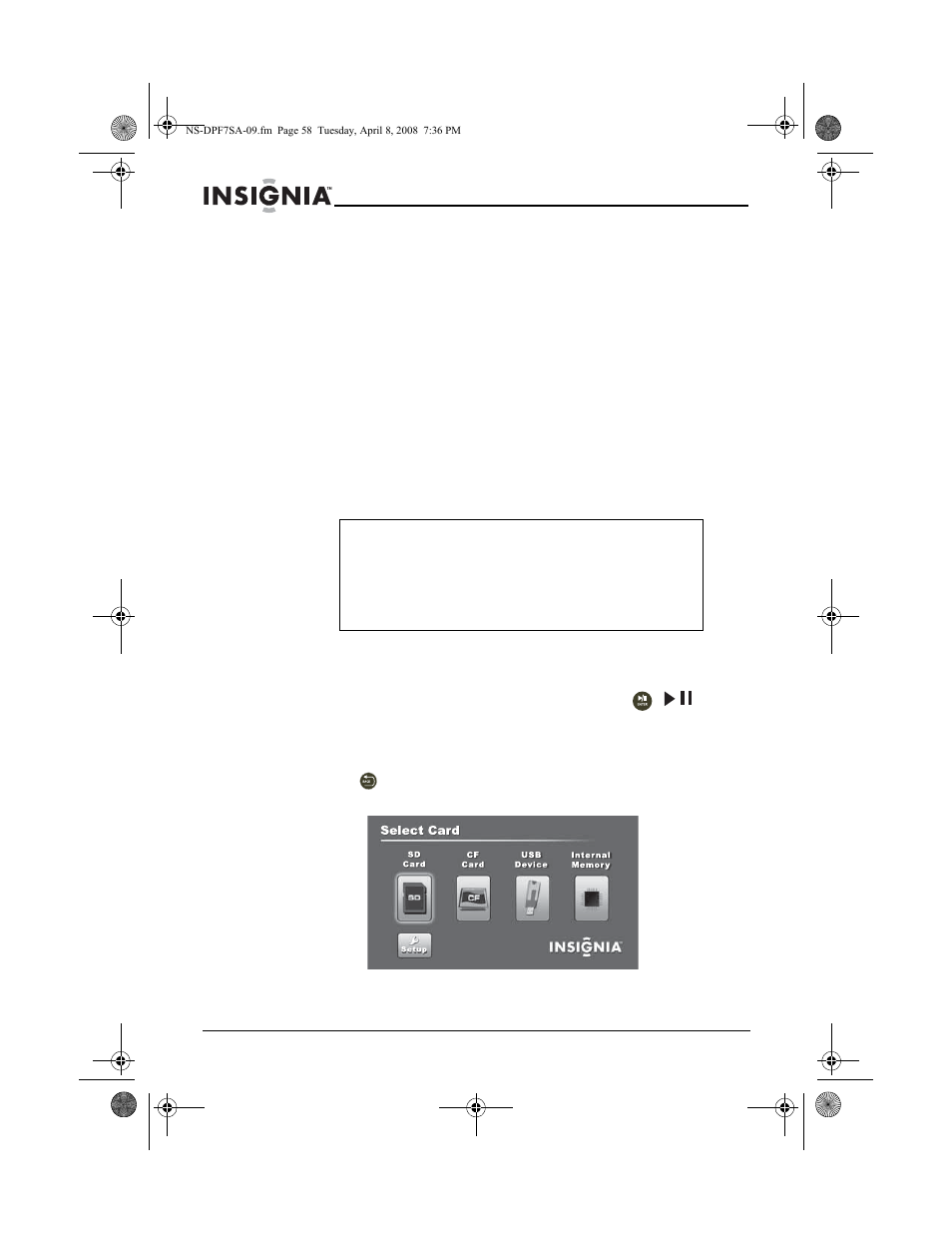 Uso de su marco para fotos, Reproducir presentaciones de fotos | Insignia NS-DPF8WA-09 User Manual | Page 58 / 76