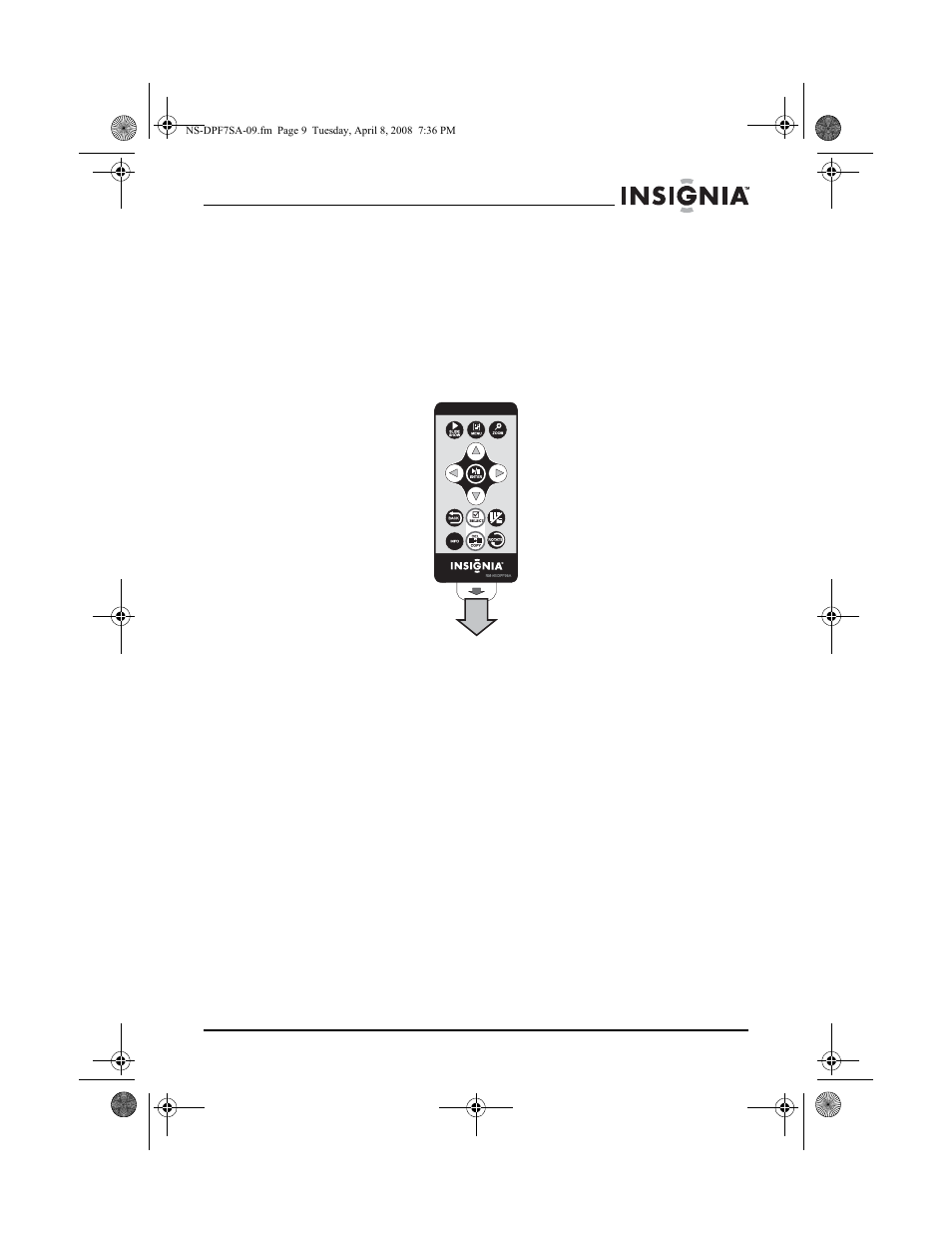 Setting up your frame, Setting up the remote control, To set up the remote control | Insignia NS-DPF8WA-09 User Manual | Page 9 / 76