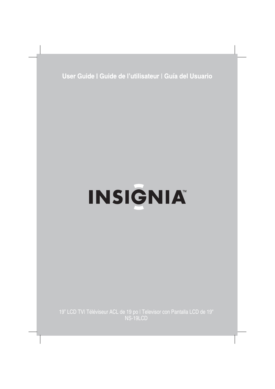 Insignia NS-19LCD User Manual | 72 pages