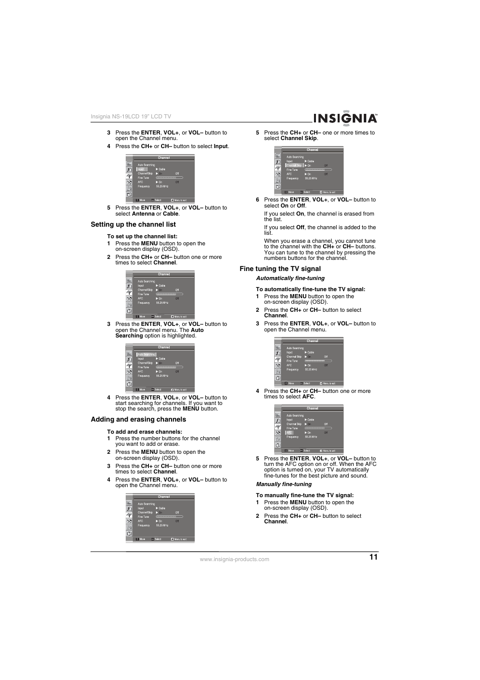 Insignia NS-19LCD User Manual | Page 11 / 72