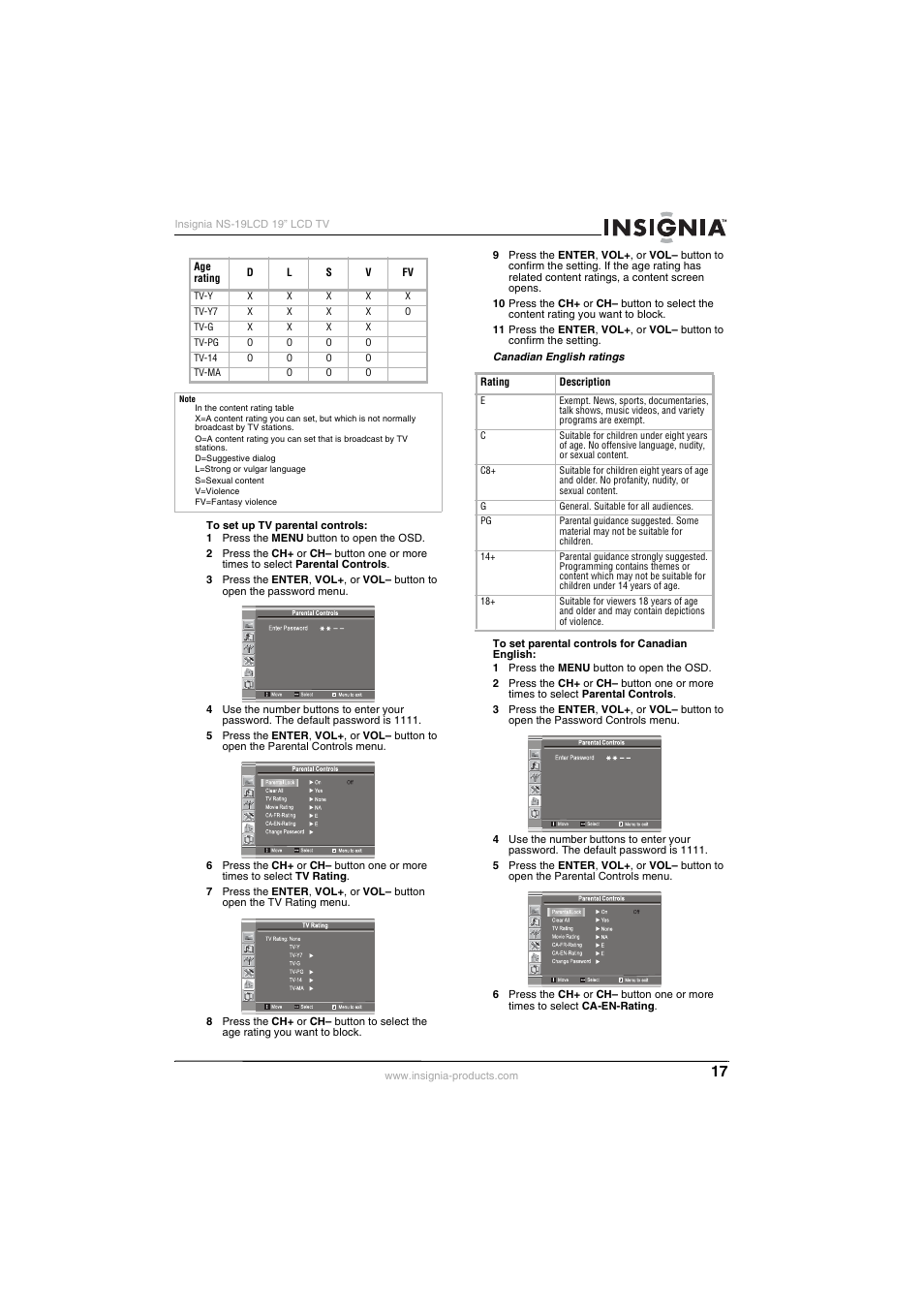 Insignia NS-19LCD User Manual | Page 17 / 72
