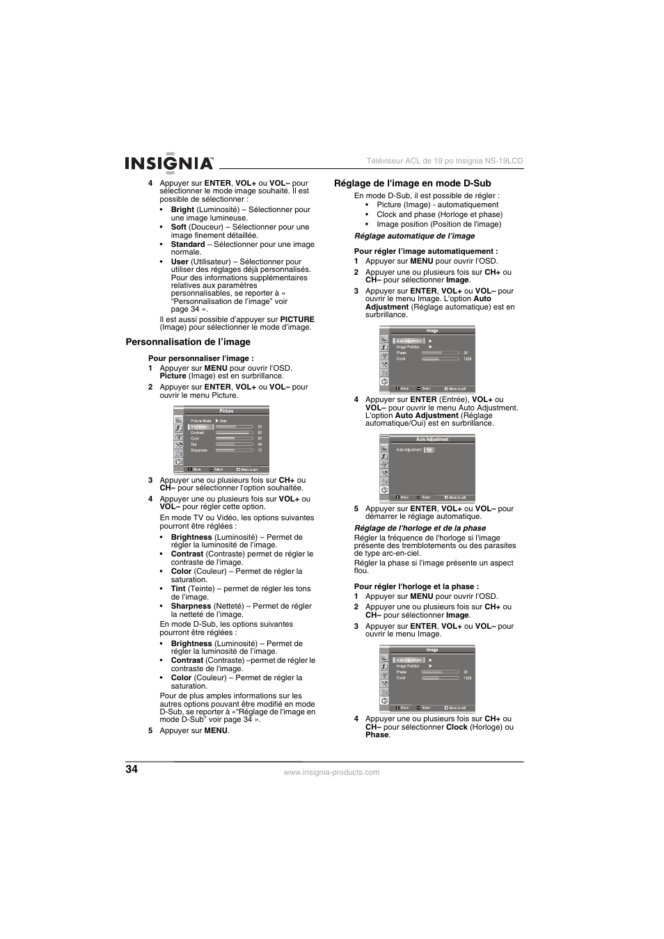 Insignia NS-19LCD User Manual | Page 34 / 72