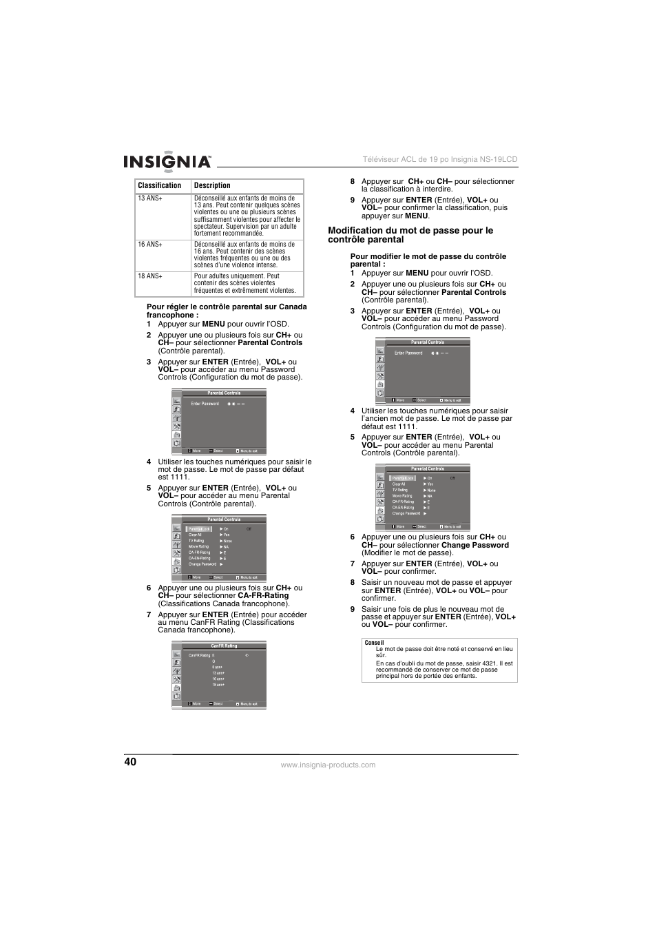 Insignia NS-19LCD User Manual | Page 40 / 72