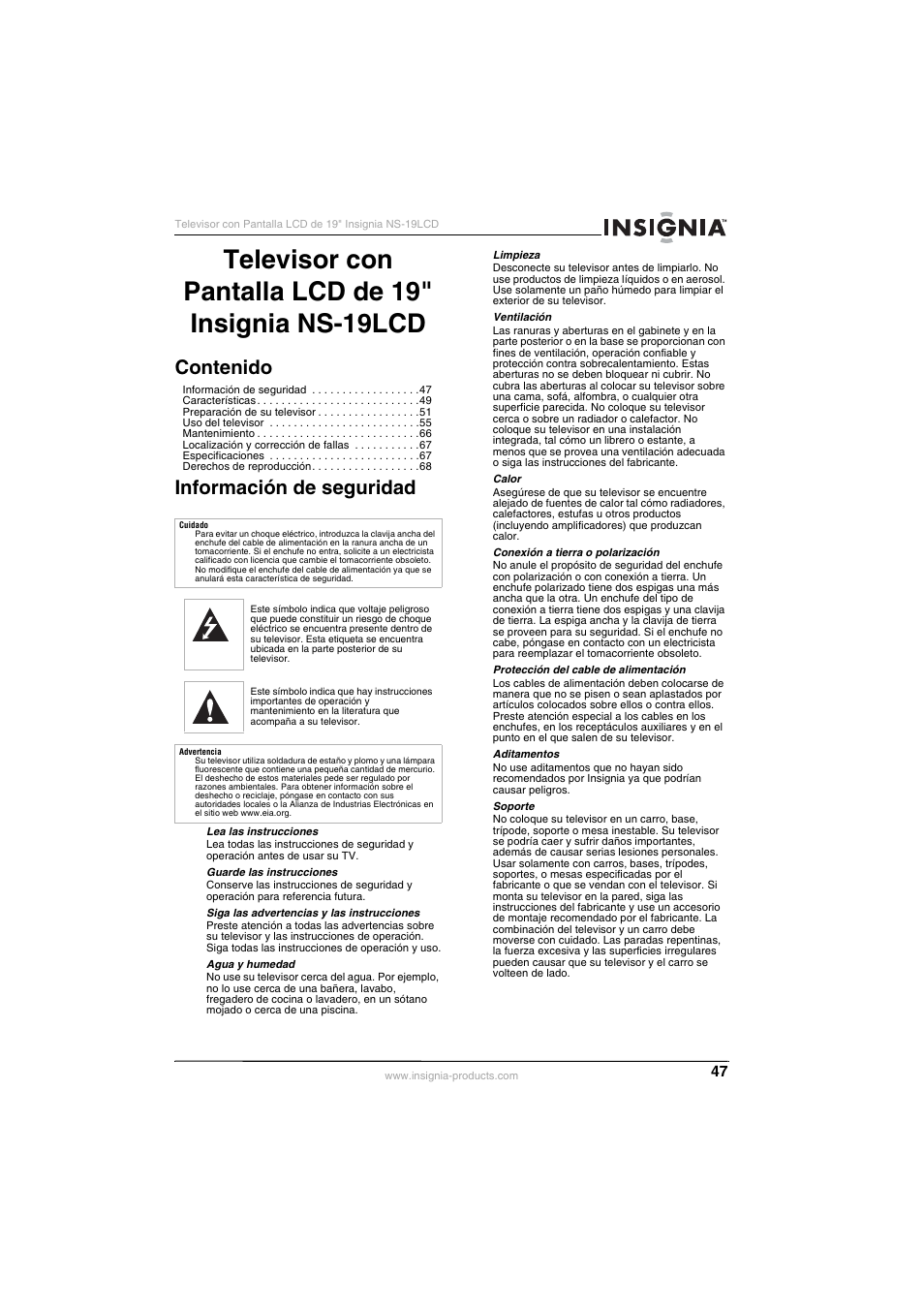 Insignia NS-19LCD User Manual | Page 47 / 72