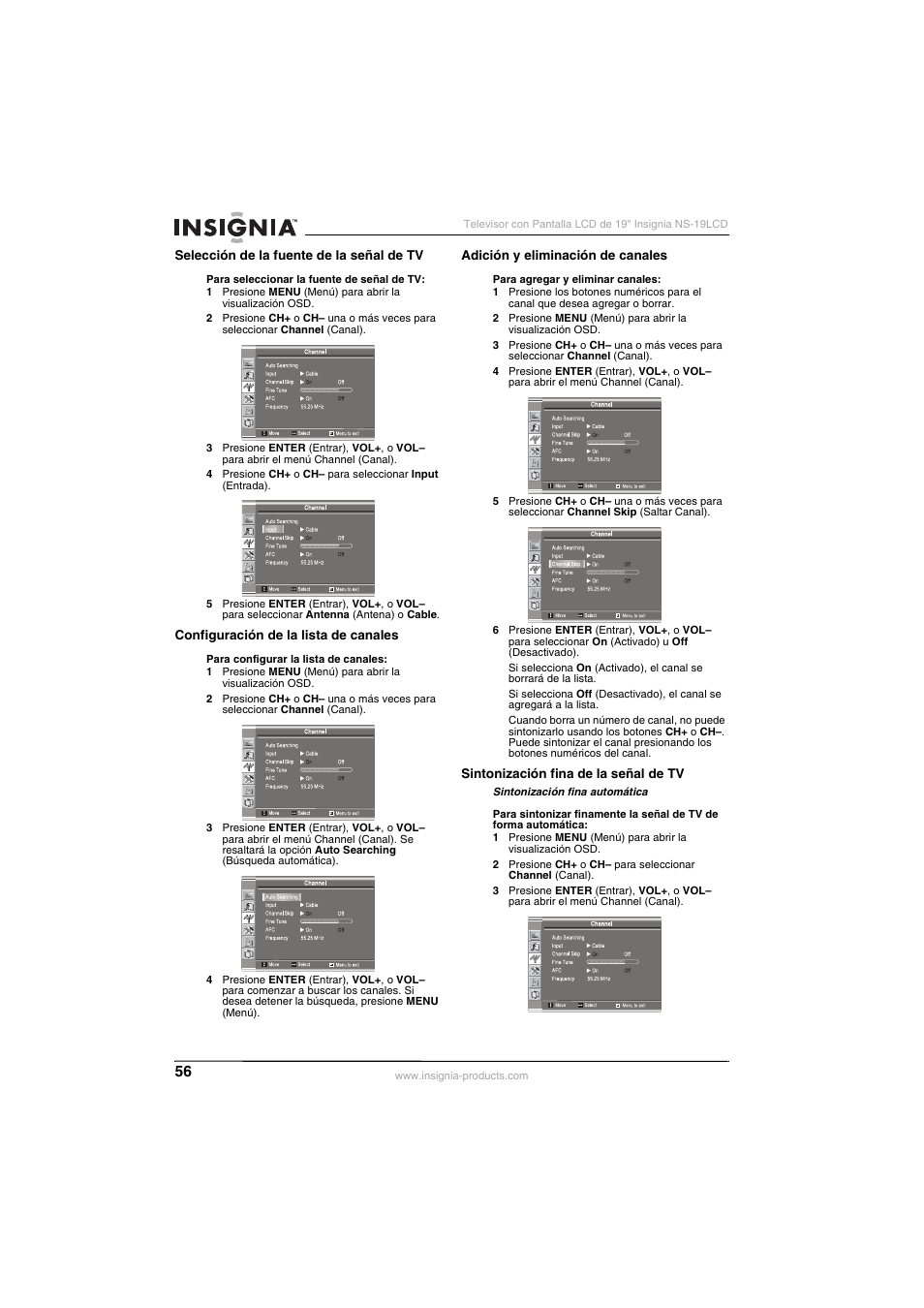 Insignia NS-19LCD User Manual | Page 56 / 72