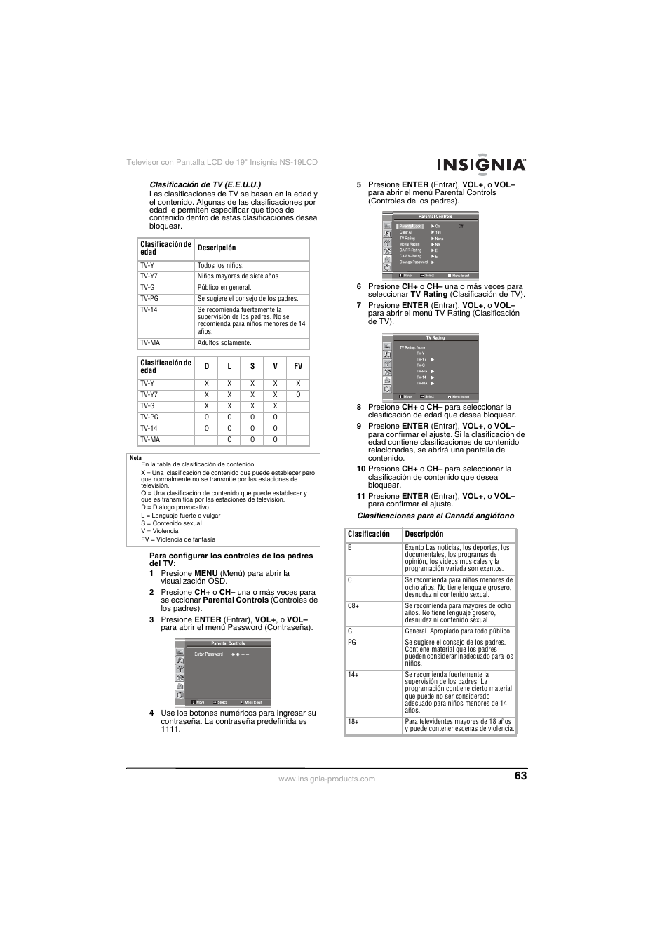 Insignia NS-19LCD User Manual | Page 63 / 72