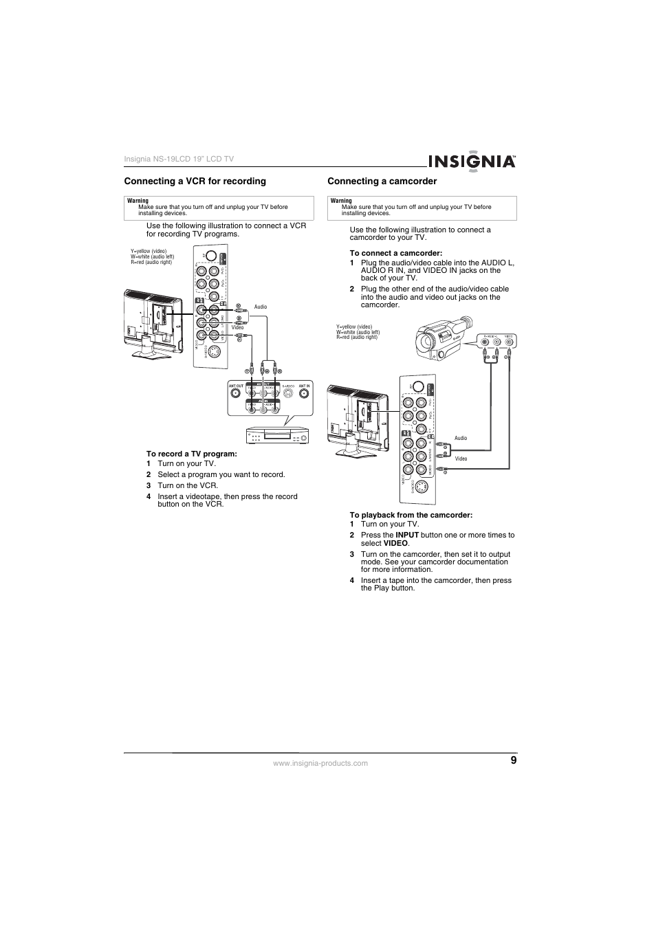 Insignia NS-19LCD User Manual | Page 9 / 72