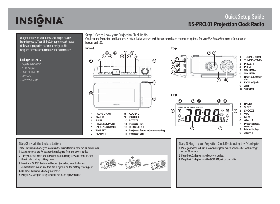 Insignia NS-PRCL01 User Manual | 2 pages