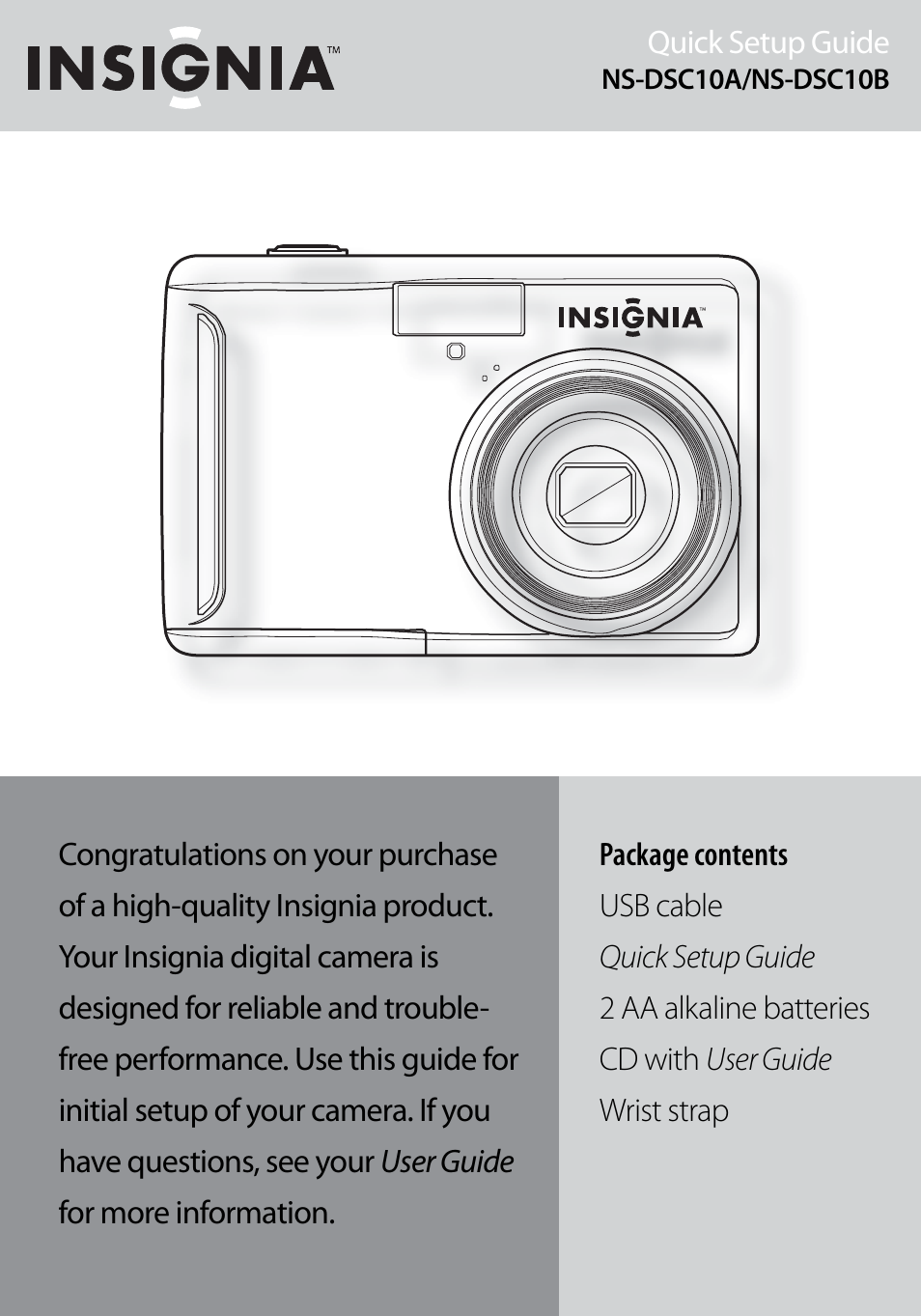 Insignia NS-DSC10A User Manual | 8 pages