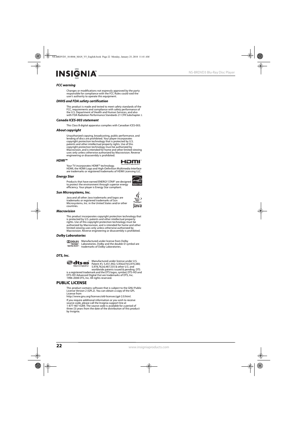 Insignia NS-BRDVD3 User Manual | Page 26 / 32