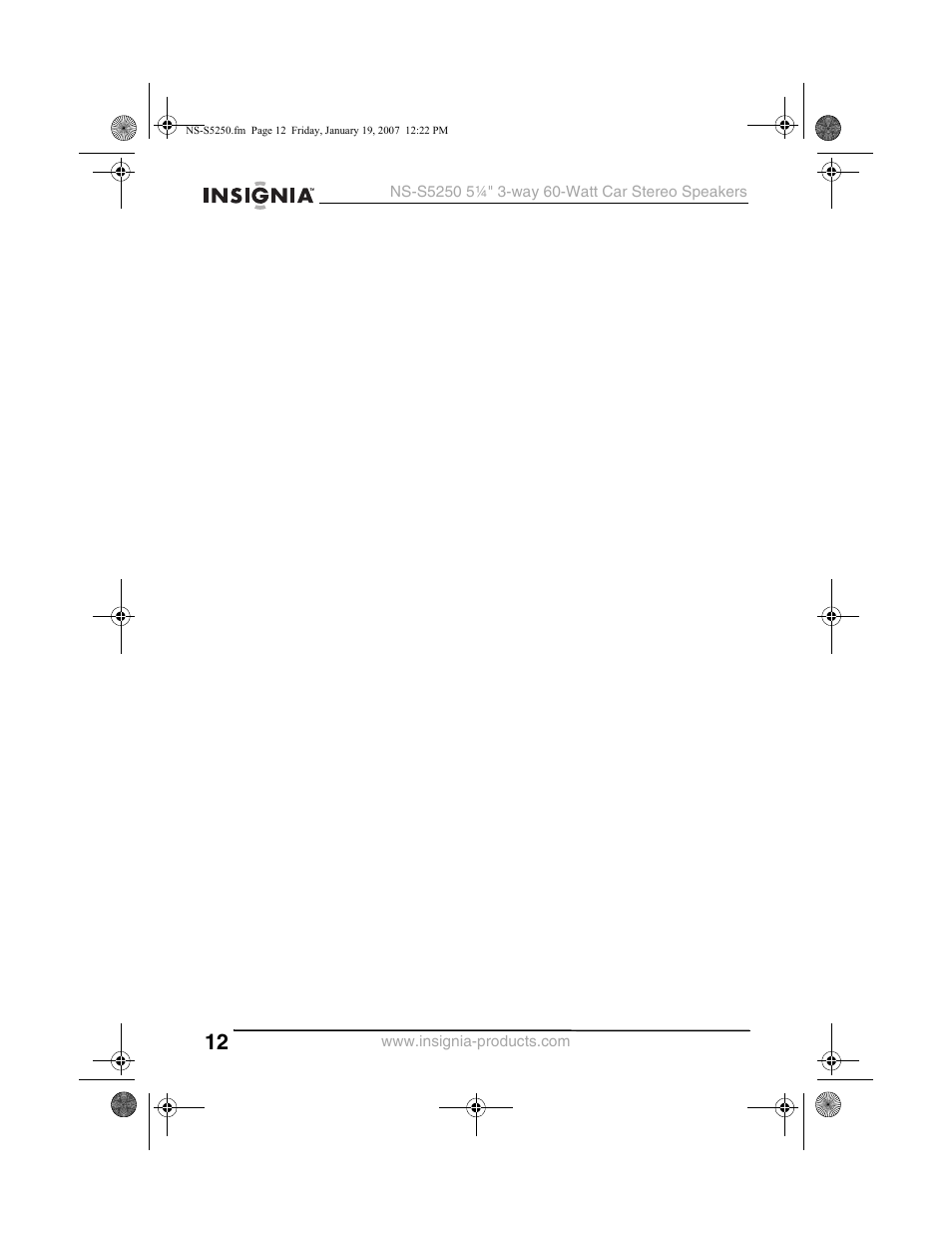 Insignia NS-S5250 User Manual | Page 12 / 40