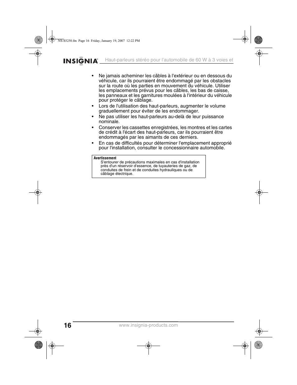 Insignia NS-S5250 User Manual | Page 16 / 40