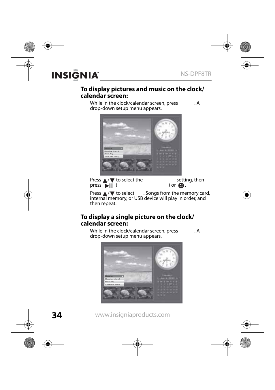 Insignia NS-DPF8TR User Manual | Page 34 / 52