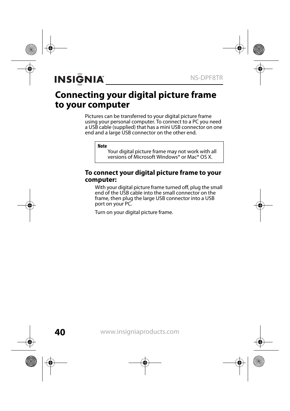 Insignia NS-DPF8TR User Manual | Page 40 / 52