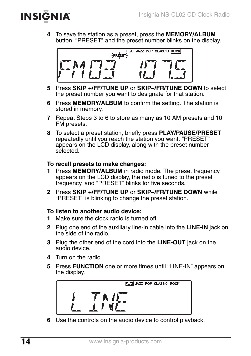 Insignia NS-CL02 User Manual | Page 14 / 24