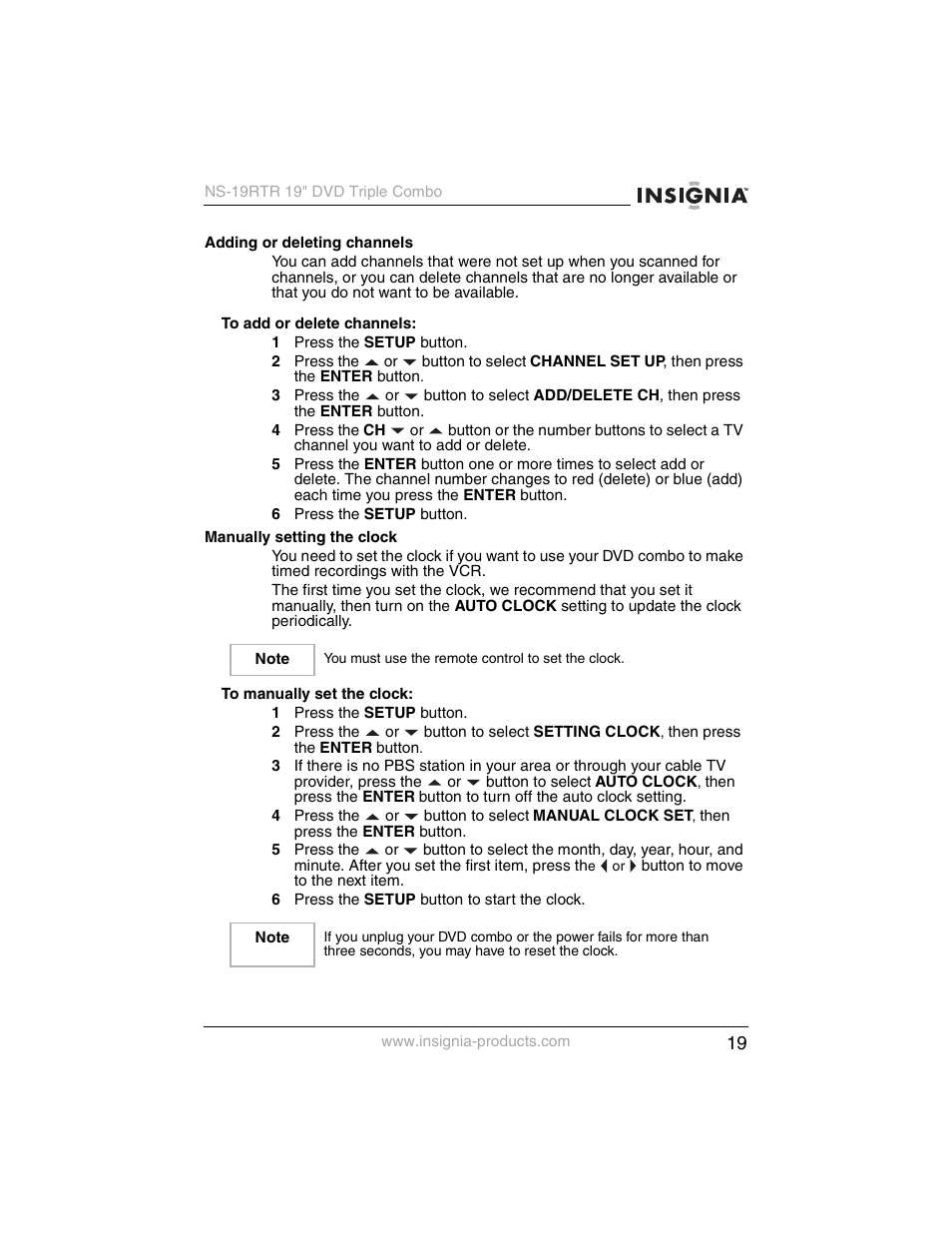Insignia NS-19RTR User Manual | Page 20 / 190