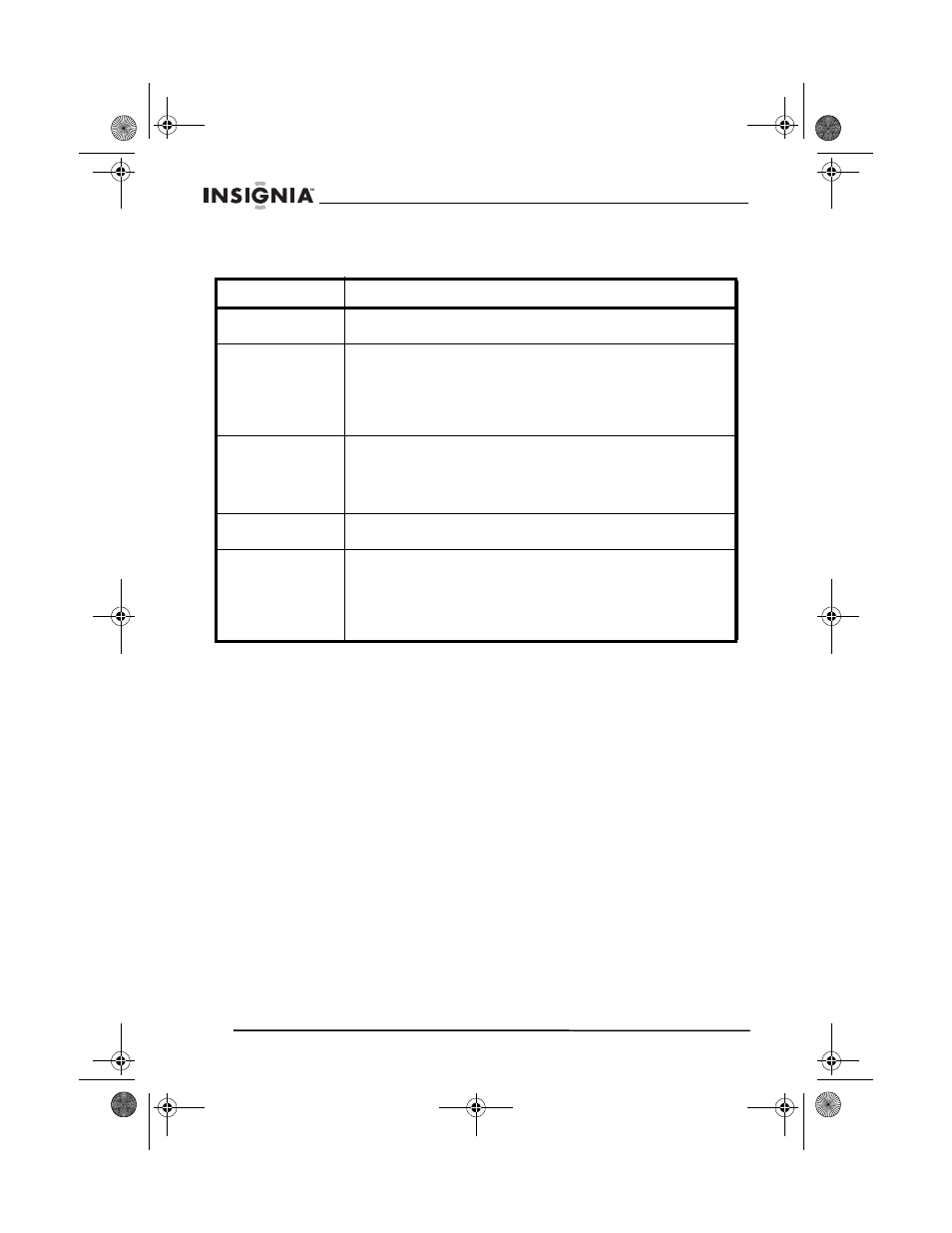 Localización y corrección de fallas, Especificaciones, Especificación | Insignia NS-F1112 User Manual | Page 40 / 48