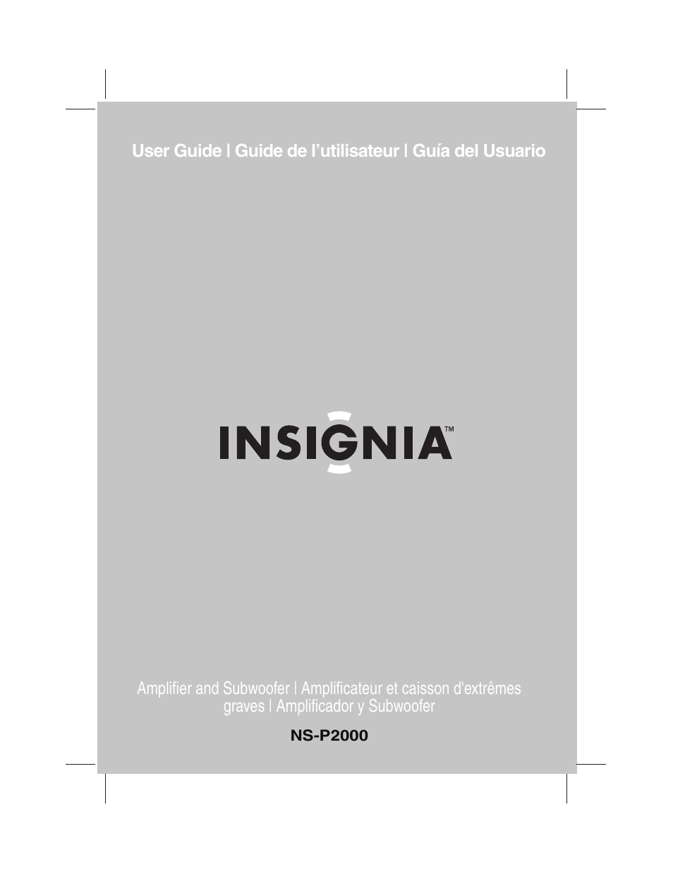 Insignia NS-P2000 User Manual | 40 pages