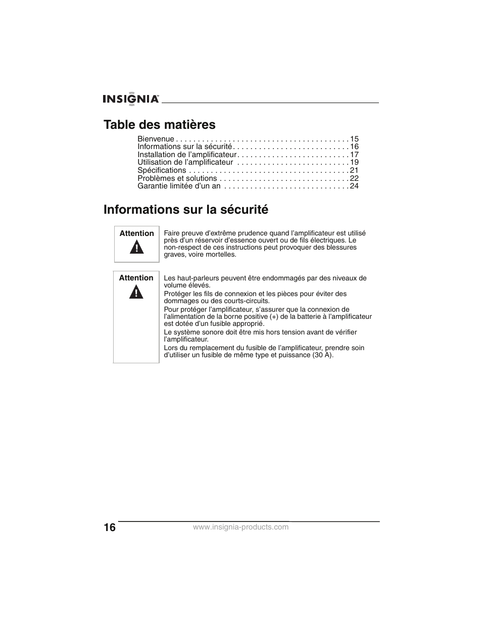 Insignia NS-P2000 User Manual | Page 16 / 40