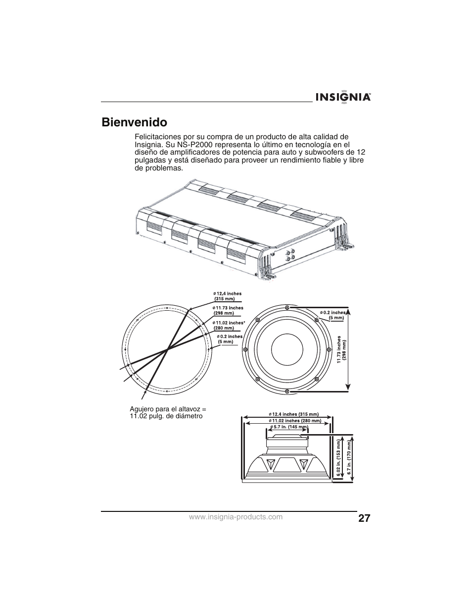 Bienvenido | Insignia NS-P2000 User Manual | Page 27 / 40