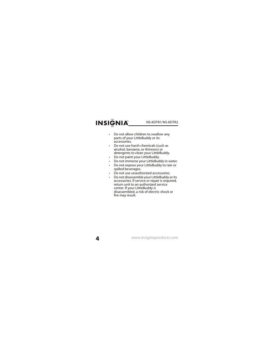 Insignia NS-KDTR2 User Manual | Page 4 / 36
