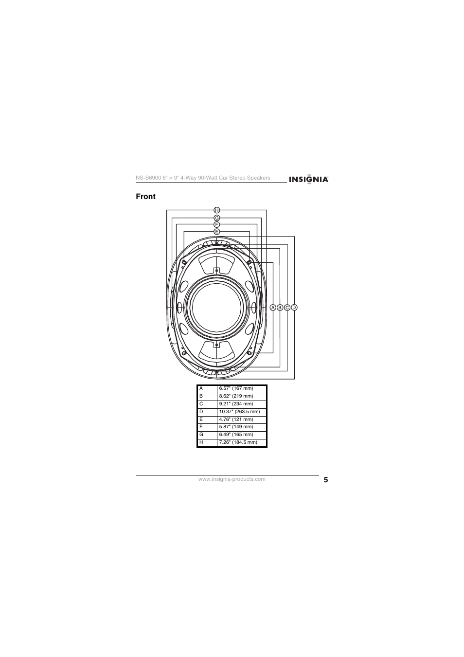 Front | Insignia NS-S6900 User Manual | Page 5 / 40