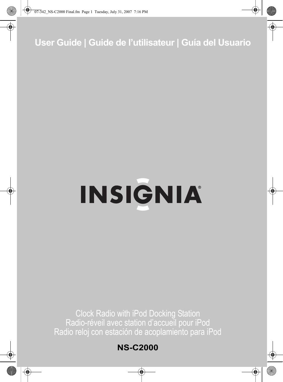 Insignia NS-C2000 User Manual | 50 pages