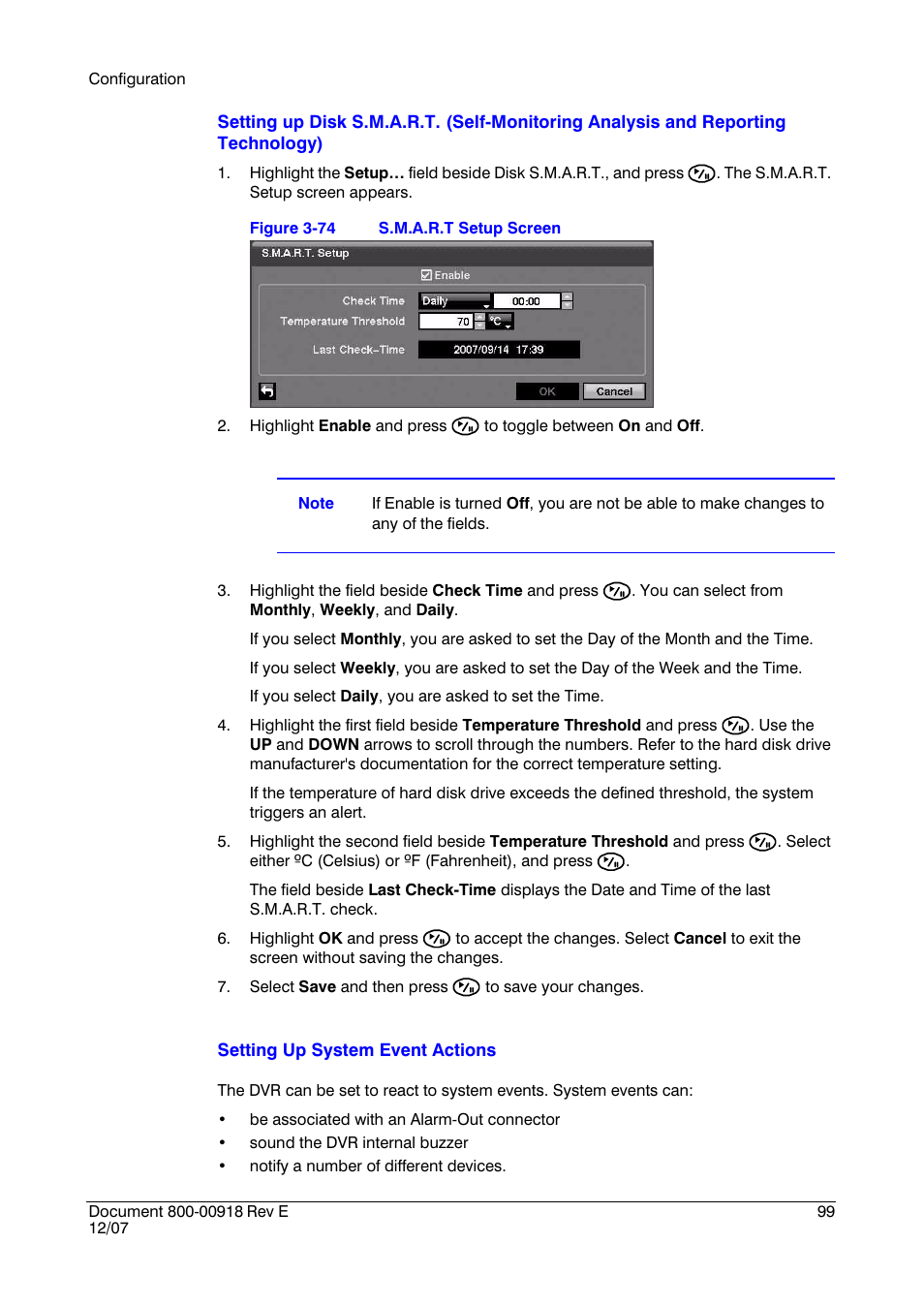 Figure 3-74, S.m.a.r.t setup screen | Insignia HRSD16 User Manual | Page 99 / 160