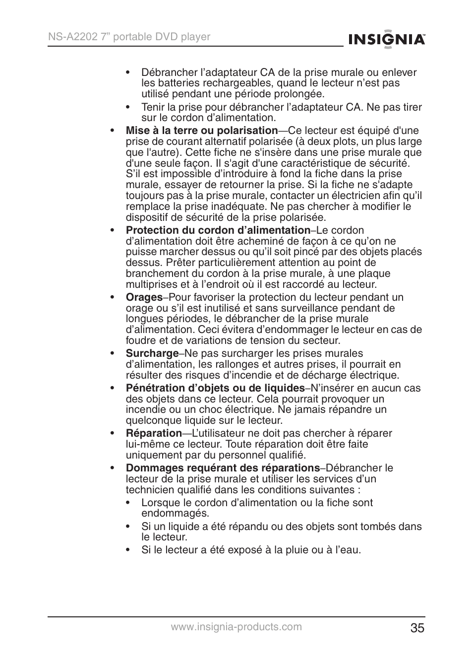 Insignia NS-A2202 User Manual | Page 36 / 102