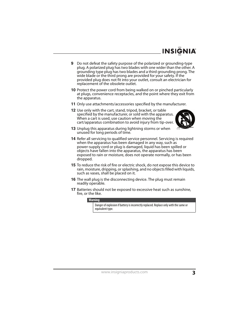 Insignia CLOCK RADIO WITH WAKE-UP LIGHT AND DOCK FOR IPOD NS-CLWL01 User Manual | Page 3 / 20