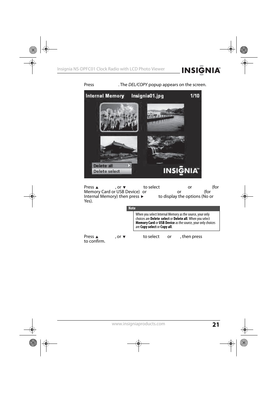 Insignia NS-DPFC01 User Manual | Page 21 / 26