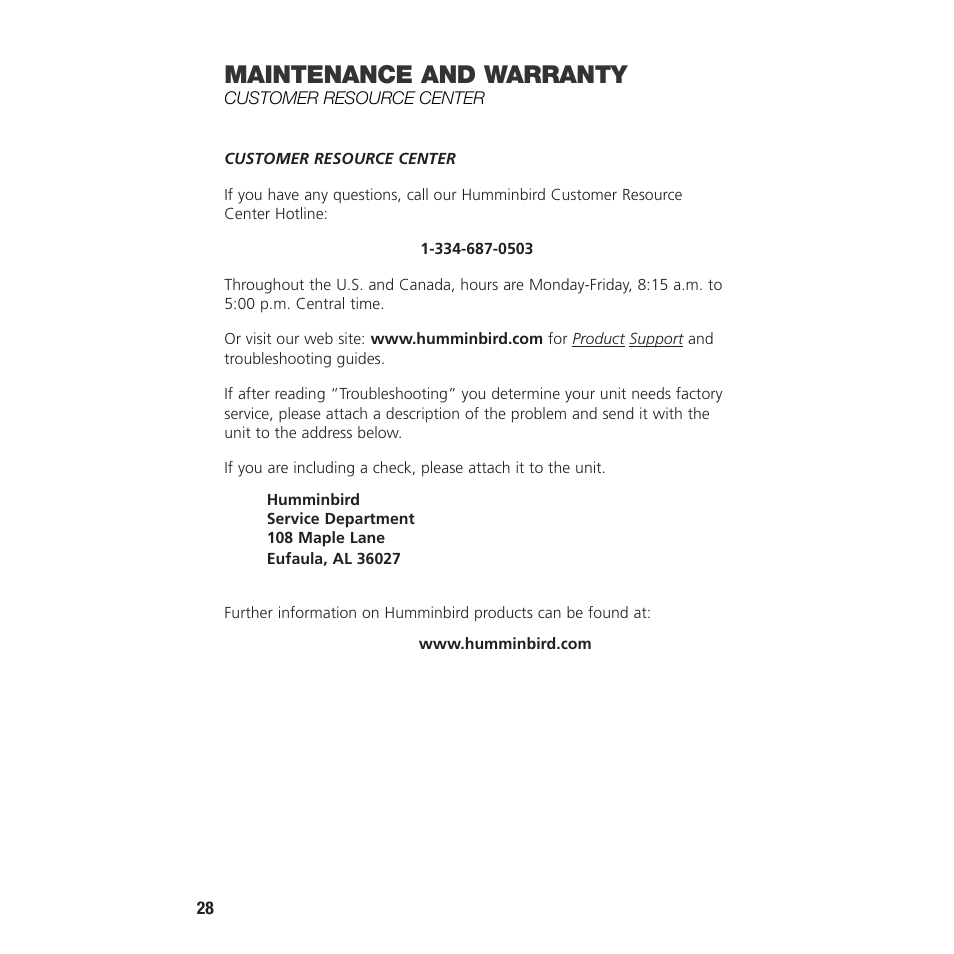 Maintenance and warranty | Insignia 105SX User Manual | Page 30 / 31