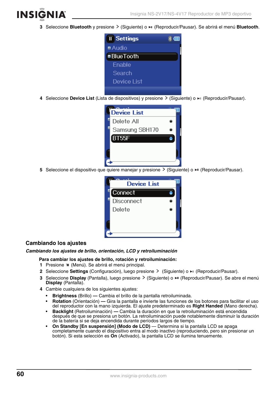 Cambiando los ajustes | Insignia NS-2V17/NS-4V17 User Manual | Page 60 / 68