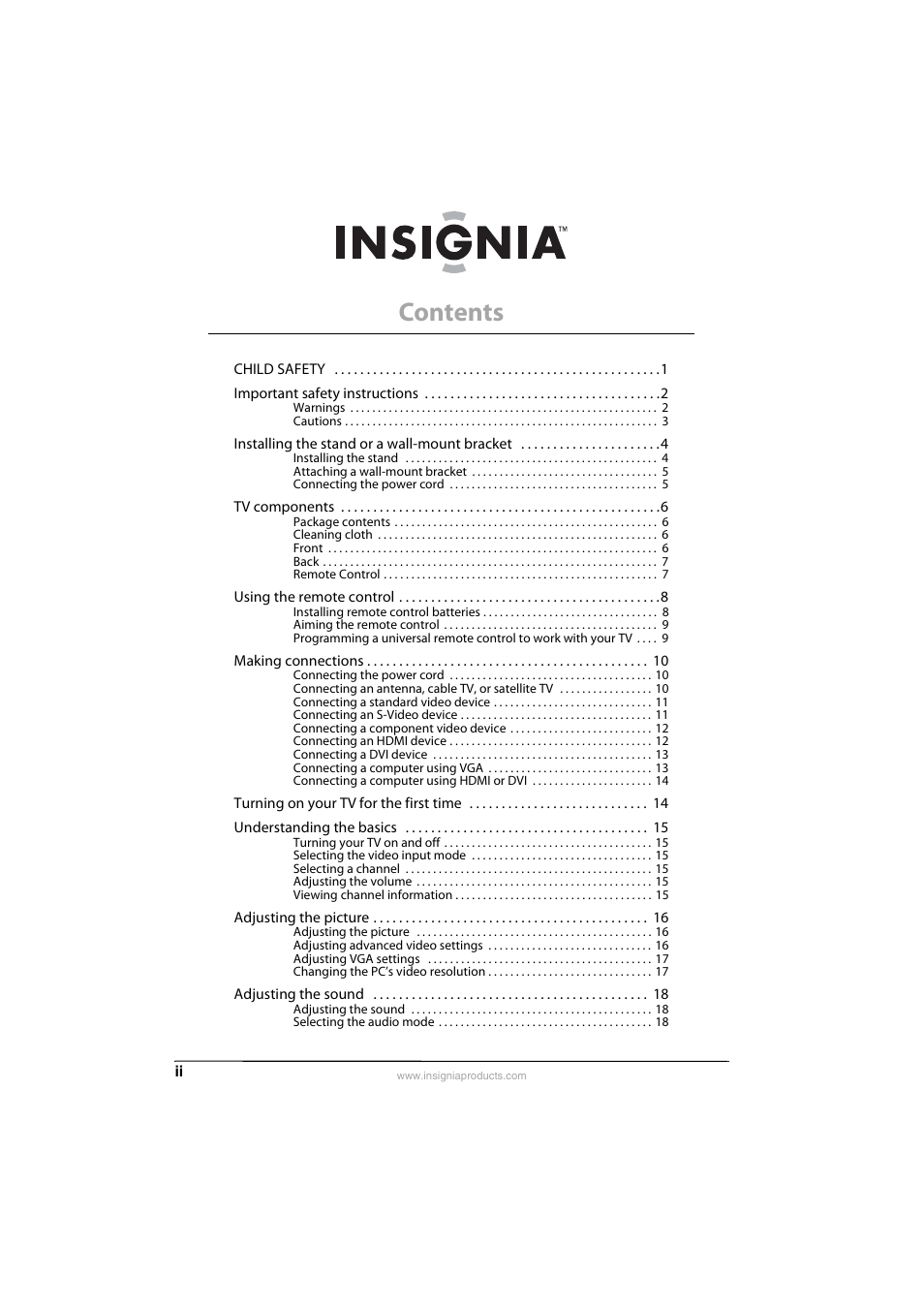 Insignia NS-19E430A10 User Manual | Page 2 / 44