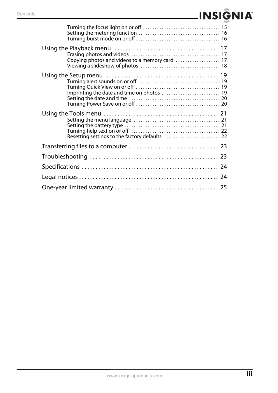 Insignia NS-DSC1110A User Manual | Page 3 / 30