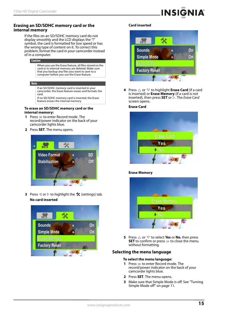 Selecting the menu language | Insignia NS-DV720PBL2 User Manual | Page 19 / 28