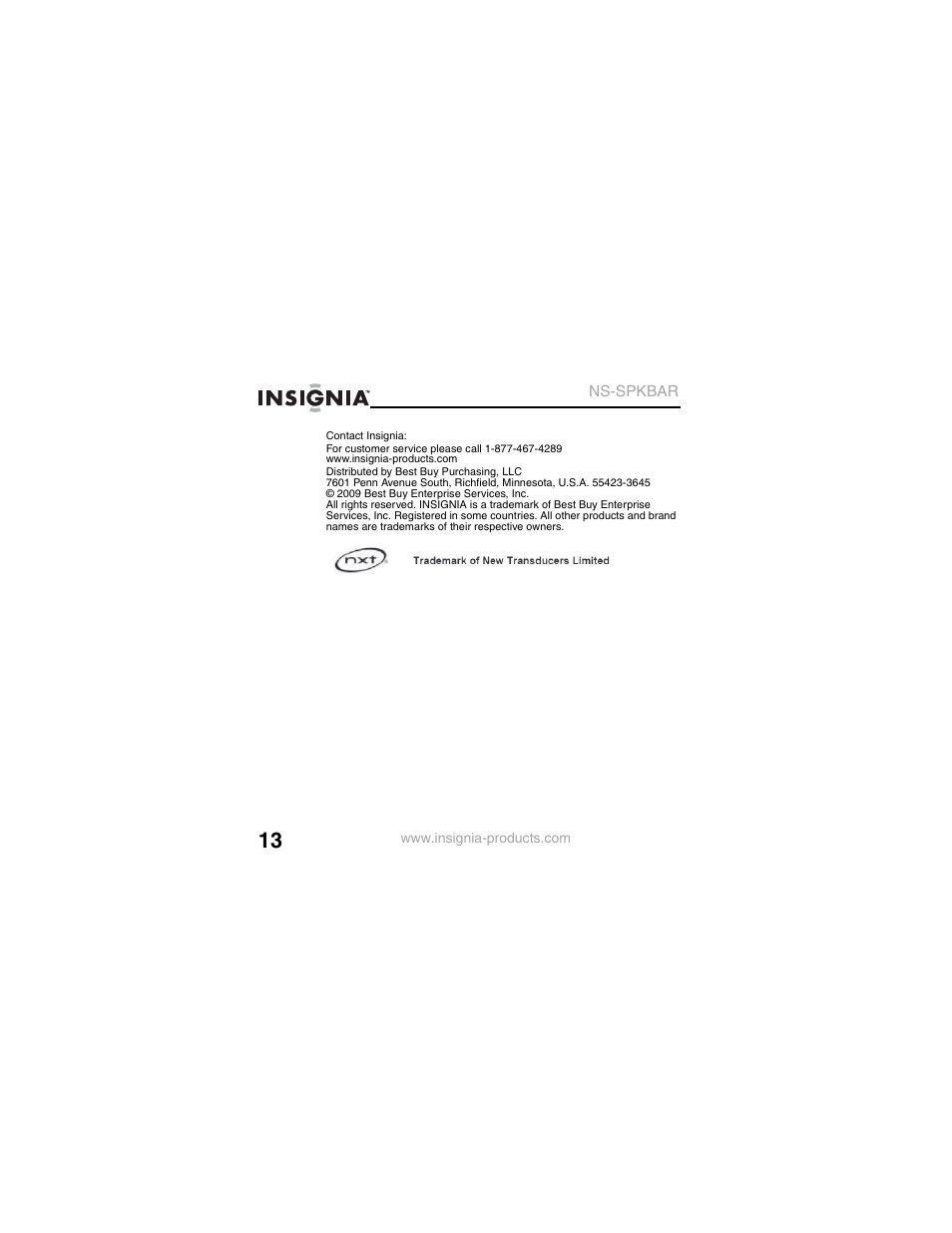 Insignia NS-SPKBAR User Manual | Page 14 / 20