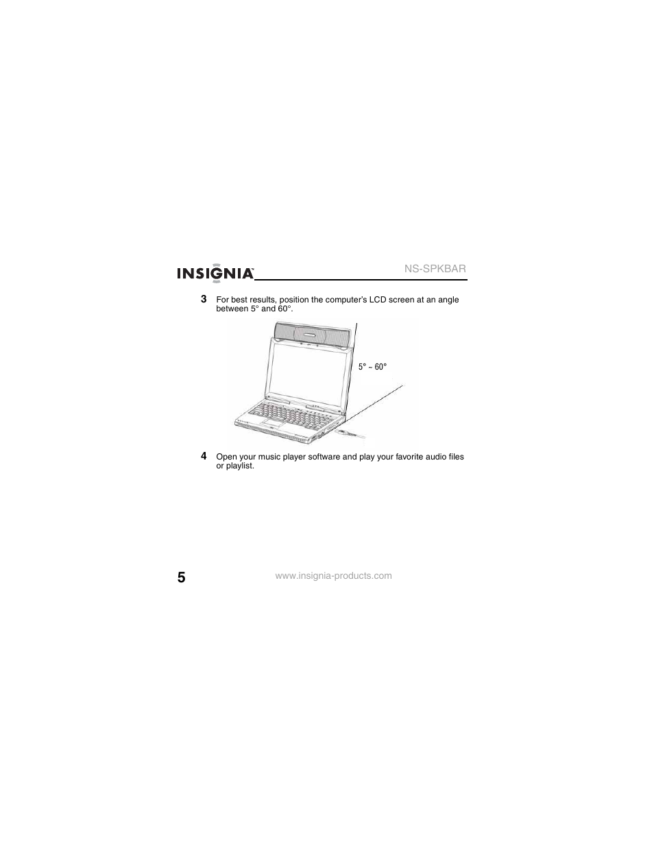 Insignia NS-SPKBAR User Manual | Page 6 / 20