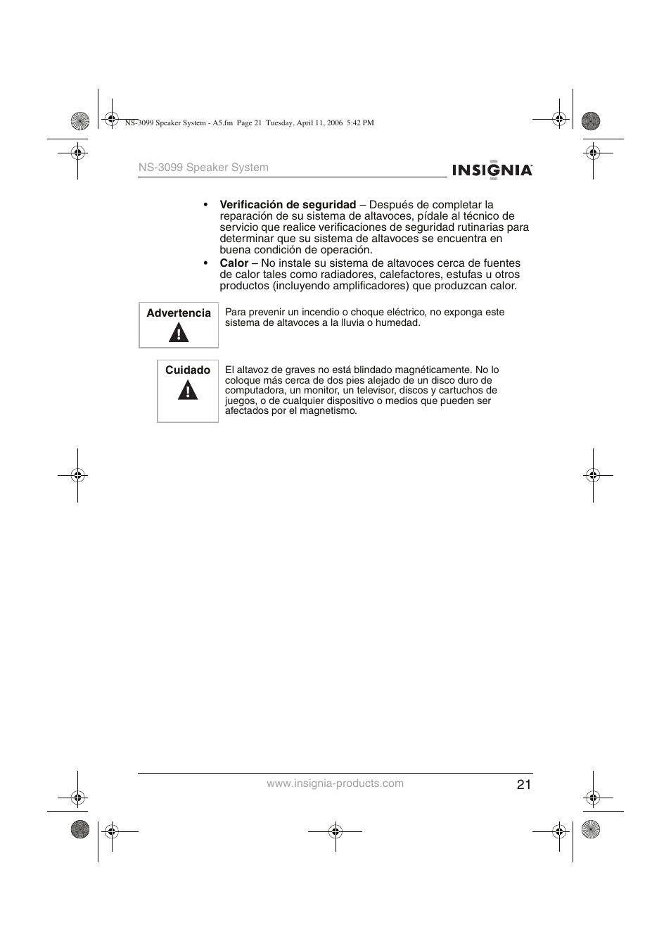 Insignia NS-3099 User Manual | Page 22 / 28
