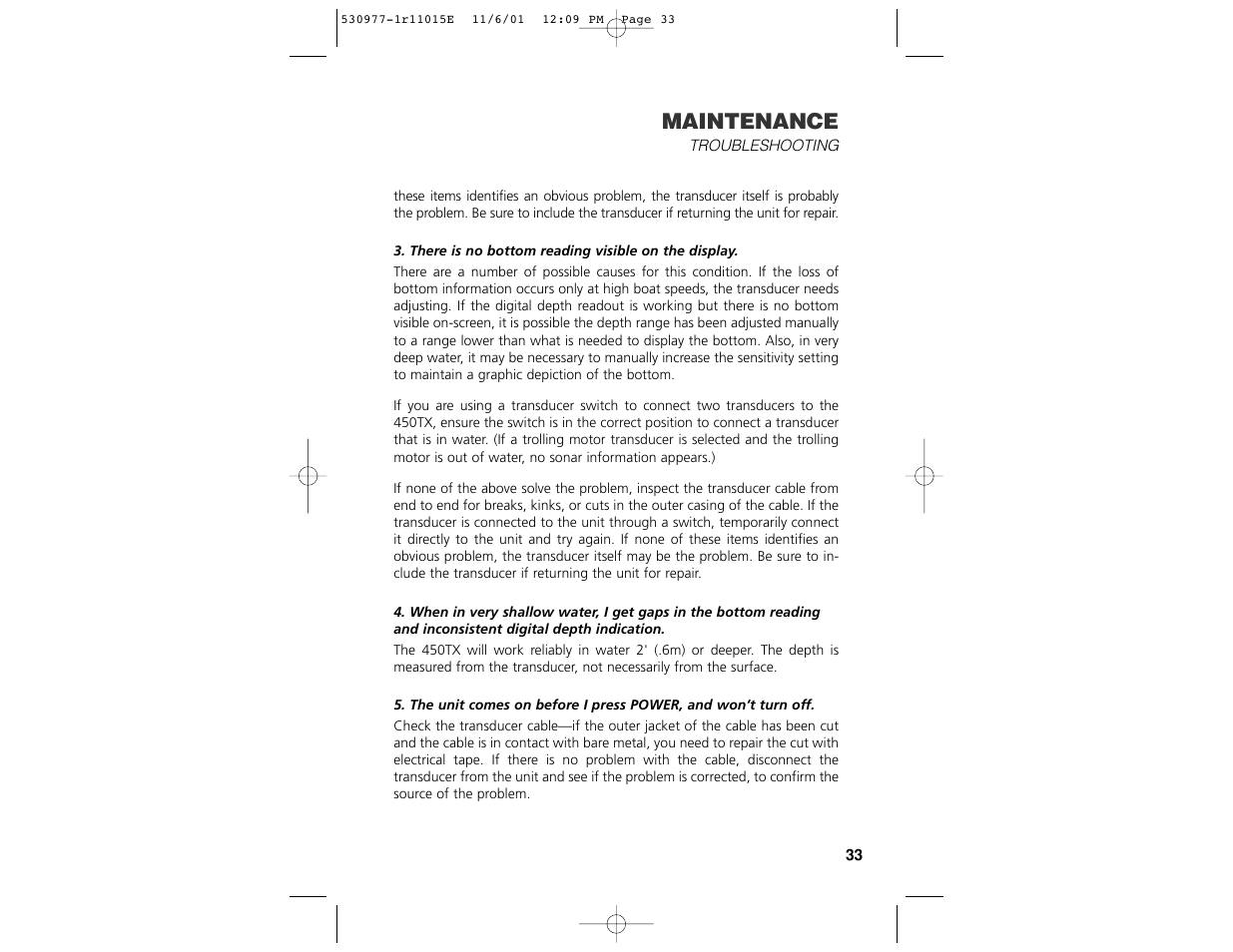Maintenance | Insignia 450TX User Manual | Page 35 / 40