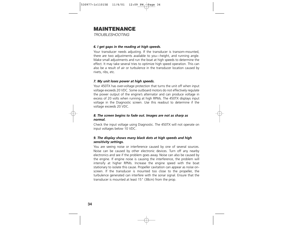 Maintenance | Insignia 450TX User Manual | Page 36 / 40