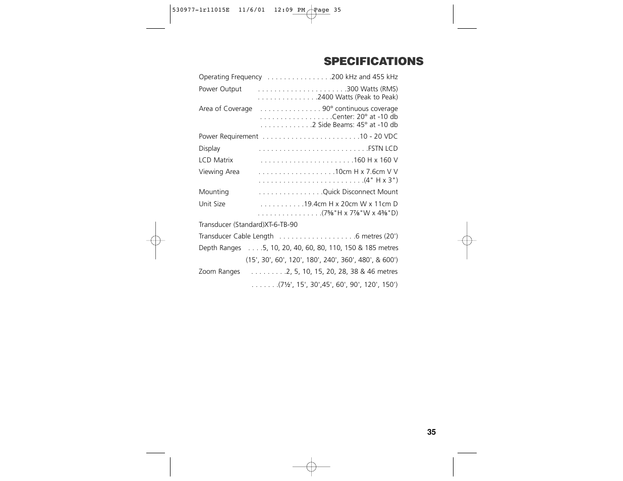 Specifications | Insignia 450TX User Manual | Page 37 / 40