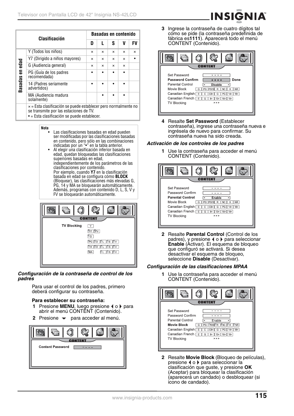 Insignia NS-42 User Manual | Page 115 / 124