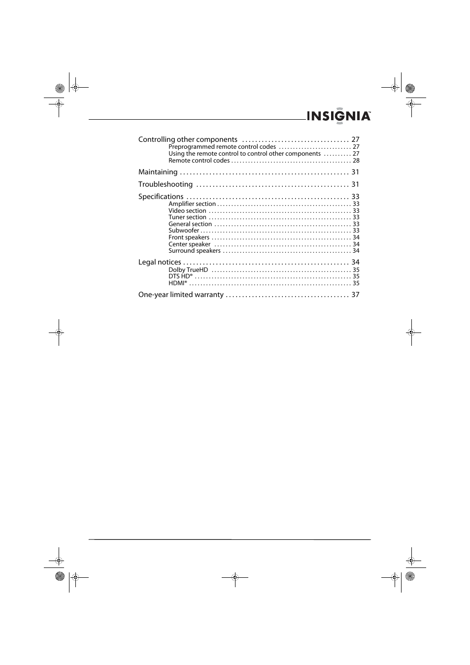 Insignia NS-HT511 User Manual | Page 3 / 42