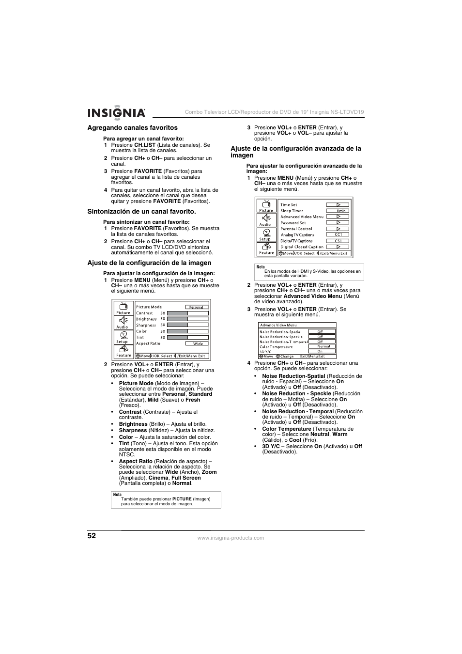 Insignia NS-LTDVD19 User Manual | Page 54 / 68